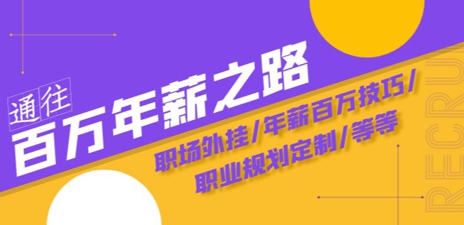 通往百万年薪之路·陪跑训练营：职场外挂/年薪百万技巧/职业规划定制/等等-南青云资源库