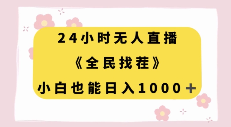 24小时无人直播，全民找茬，小白也能日入1000+【揭秘】-南青云资源库