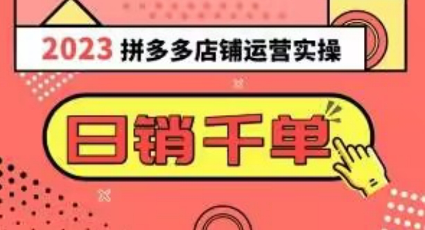 2023拼多多运营实操，每天30分钟日销1000＋，爆款选品技巧大全（10节课）-南青云资源库