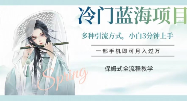 冷门蓝海项目，操作简单，小白3分钟上手，多种引流方式，保姆式全流程教学【揭秘】-南青云资源库