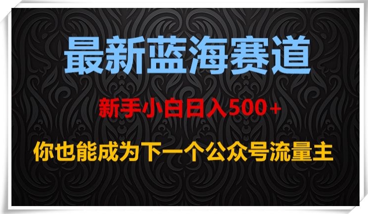 最新蓝海赛道，新手小白日入500+，你也能成为下一个公众号流量主【揭秘】-南青云资源库