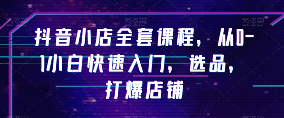 抖音小店全套课程，从0-1小白快速入门，选品，打爆店铺-南青云资源库