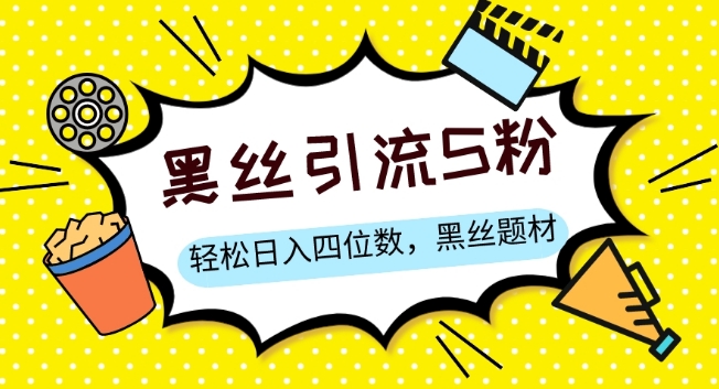 S粉变现，轻松日入四位数，黑丝题材+情感话术【揭秘】-南青云资源库