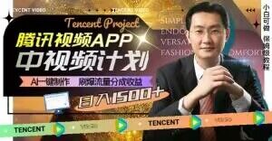 冷门项目，腾讯视频中视频计划，AI一键制作，刷爆流量分成，日收益2000+【揭秘】-南青云资源库