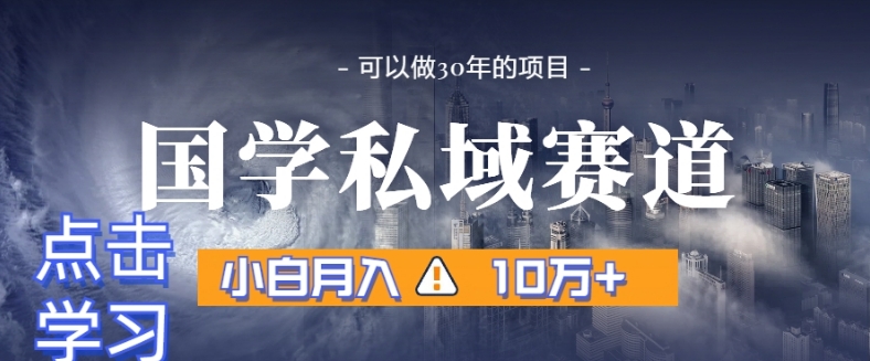 暴力国学私域赛道，小白月入10万+，引流+转化完整流程【揭秘】-南青云资源库