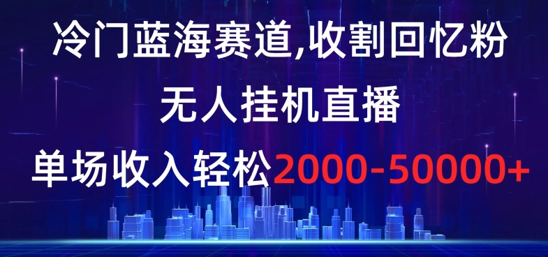 冷门蓝海赛道，收割回忆粉，无人挂机直播，单场收入轻松2000-5w+【揭秘】-南青云资源库