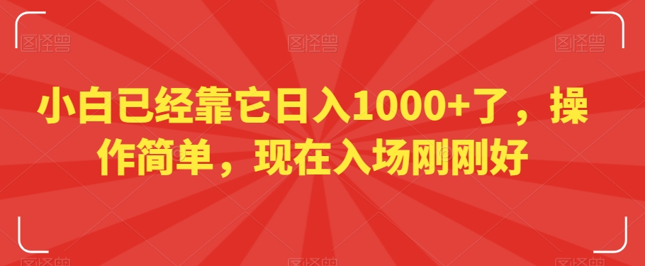 小白已经靠它日入1000+了，操作简单，现在入场刚刚好【揭秘】-南青云资源库