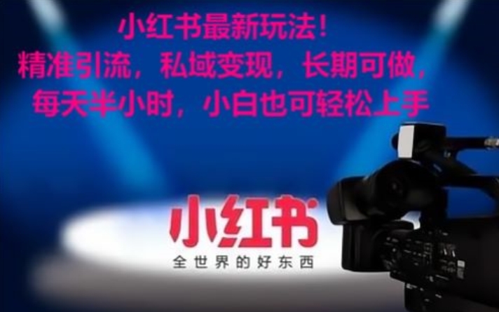 小红书最新玩法！精准引流，私域变现，长期可做，每天半小时，小白也可轻松上手【揭秘】-南青云资源库