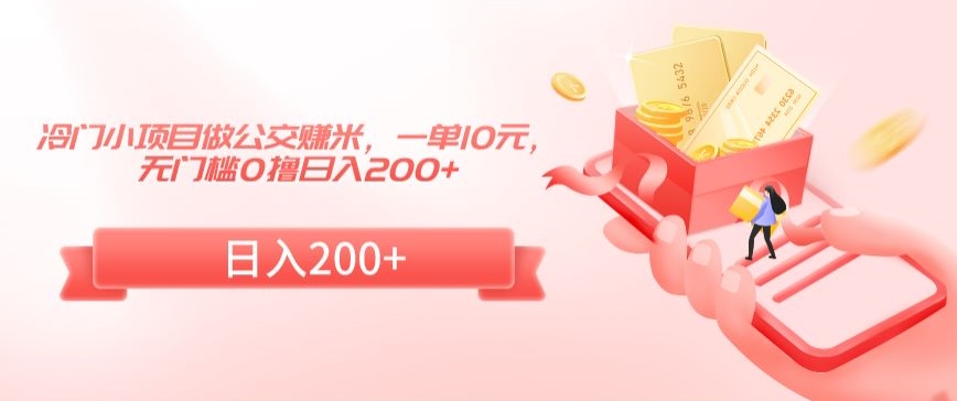 冷门小项目做公交赚米，一单10元，无门槛0撸日入200+【揭秘】-南青云资源库