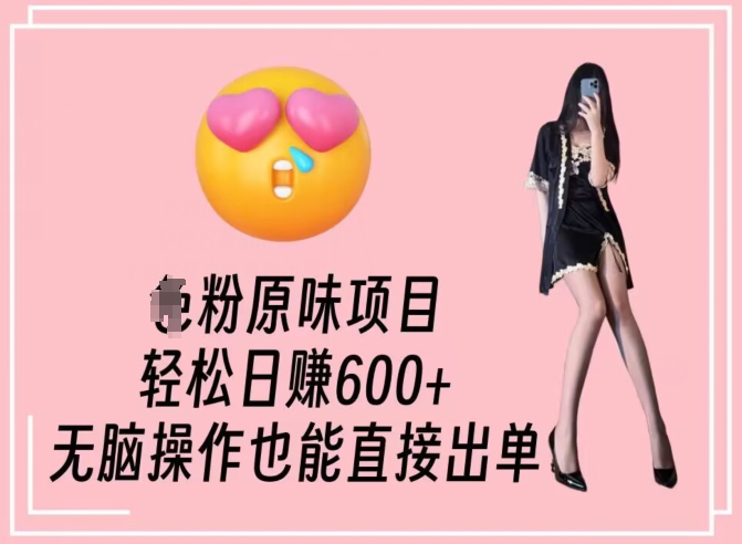 男粉原味项目，轻松日赚800+，无脑操作也能直接出单【揭秘】-南青云资源库