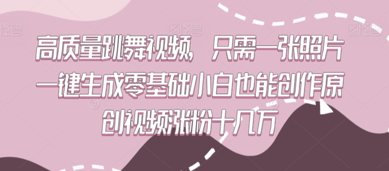 高质量跳舞视频，只需一张照片一键生成零基础小白也能创作原创视频涨粉十几万【揭秘】-南青云资源库