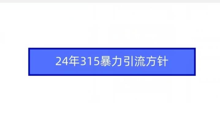 24年315暴力引流方针-南青云资源库