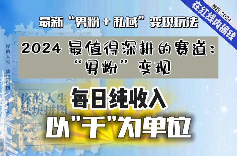 【私域流量最值钱】把“男粉”流量打到手，你便有无数种方法可以轻松变现，每日纯收入以“千”为单位-南青云资源库