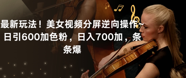 最新玩法！美女视频分屏逆向操作~日引600加色粉，日入700加，条条爆【揭秘】-南青云资源库