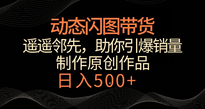 动态闪图带货，遥遥领先，冷门玩法，助你轻松引爆销量，日赚500+【揭秘】-南青云资源库