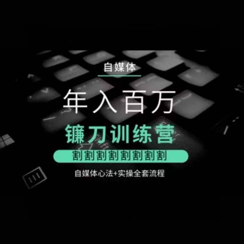 自媒体年入百万镰刀训练营，割割割割割割割割，自媒体心法+实操全套流程-南青云资源库