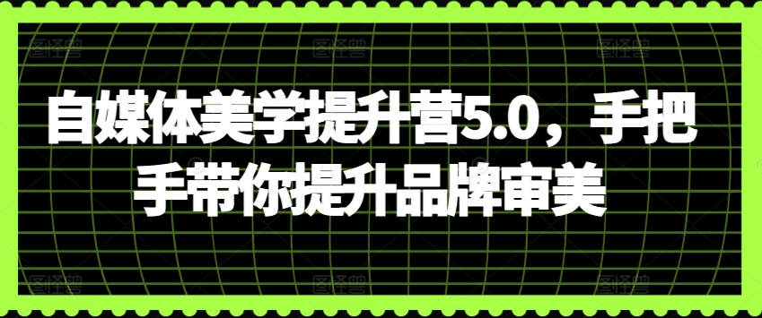 自媒体美学提升营5.0，手把手带你提升品牌审美-南青云资源库