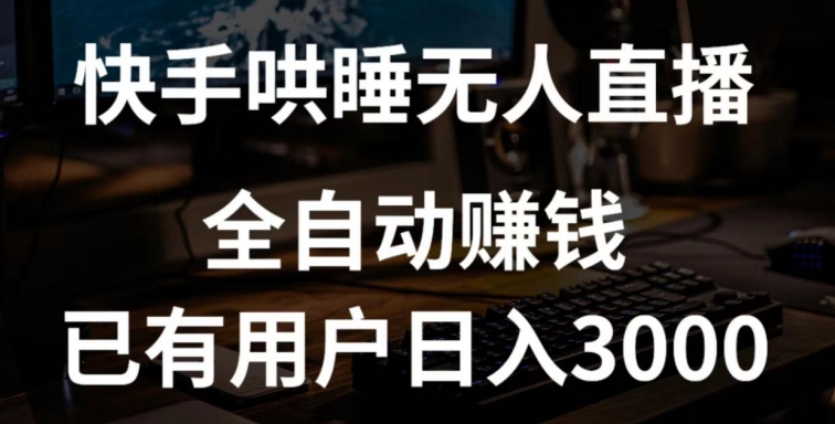 快手哄睡无人直播+独家挂载技术，已有用户日入3000+【赚钱流程+直播素材】【揭秘】-南青云资源库