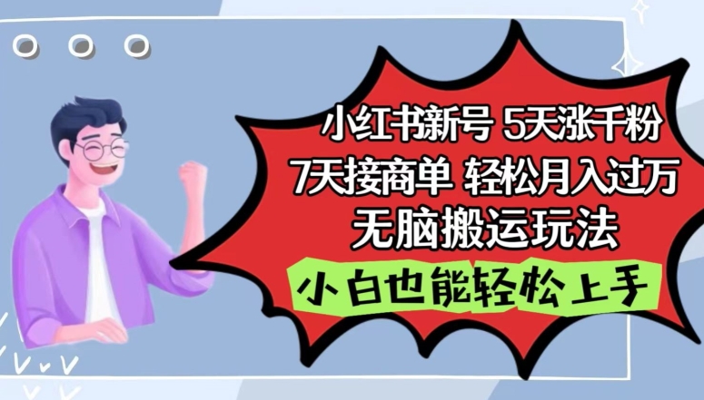 小红书影视泥巴追剧5天涨千粉，7天接商单，轻松月入过万，无脑搬运玩法【揭秘】-南青云资源库