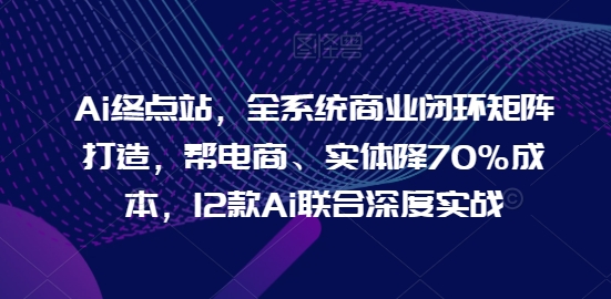 Ai终点站，全系统商业闭环矩阵打造，帮电商、实体降70%成本，12款Ai联合深度实战-南青云资源库