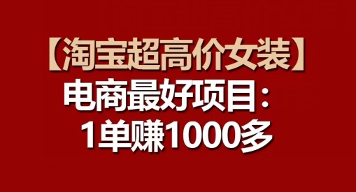 【淘宝超高价女装】电商最好项目：每一单都是高利润-南青云资源库