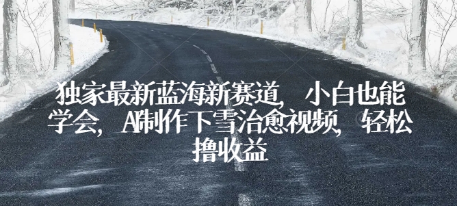 独家最新蓝海新赛道，小白也能学会，AI制作下雪治愈视频，轻松撸收益【揭秘】-南青云资源库