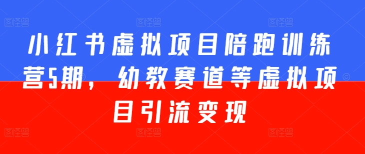 小红书虚拟项目陪跑训练营5期，幼教赛道等虚拟项目引流变现-南青云资源库