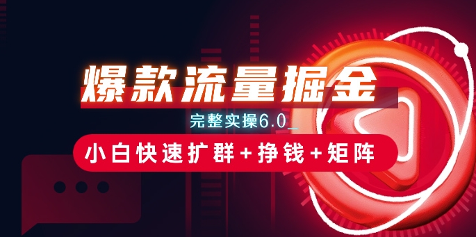 爆款流量掘金_完整实操6.0_小白快速扩群+挣钱+矩阵思路【揭秘】-南青云资源库